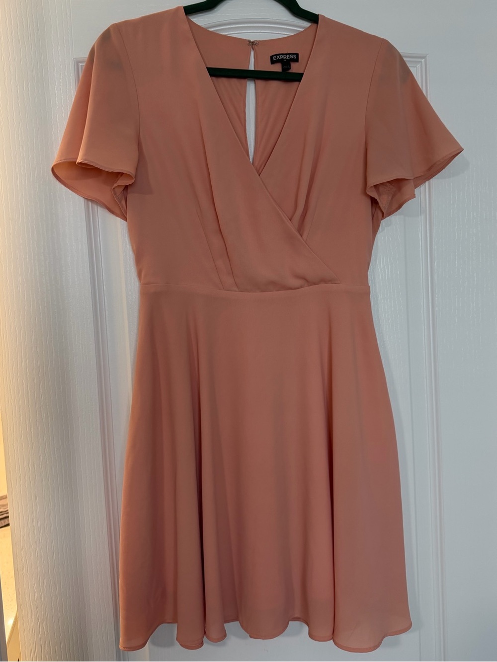 Express Short Sleeve V-Neck Wrap Dress